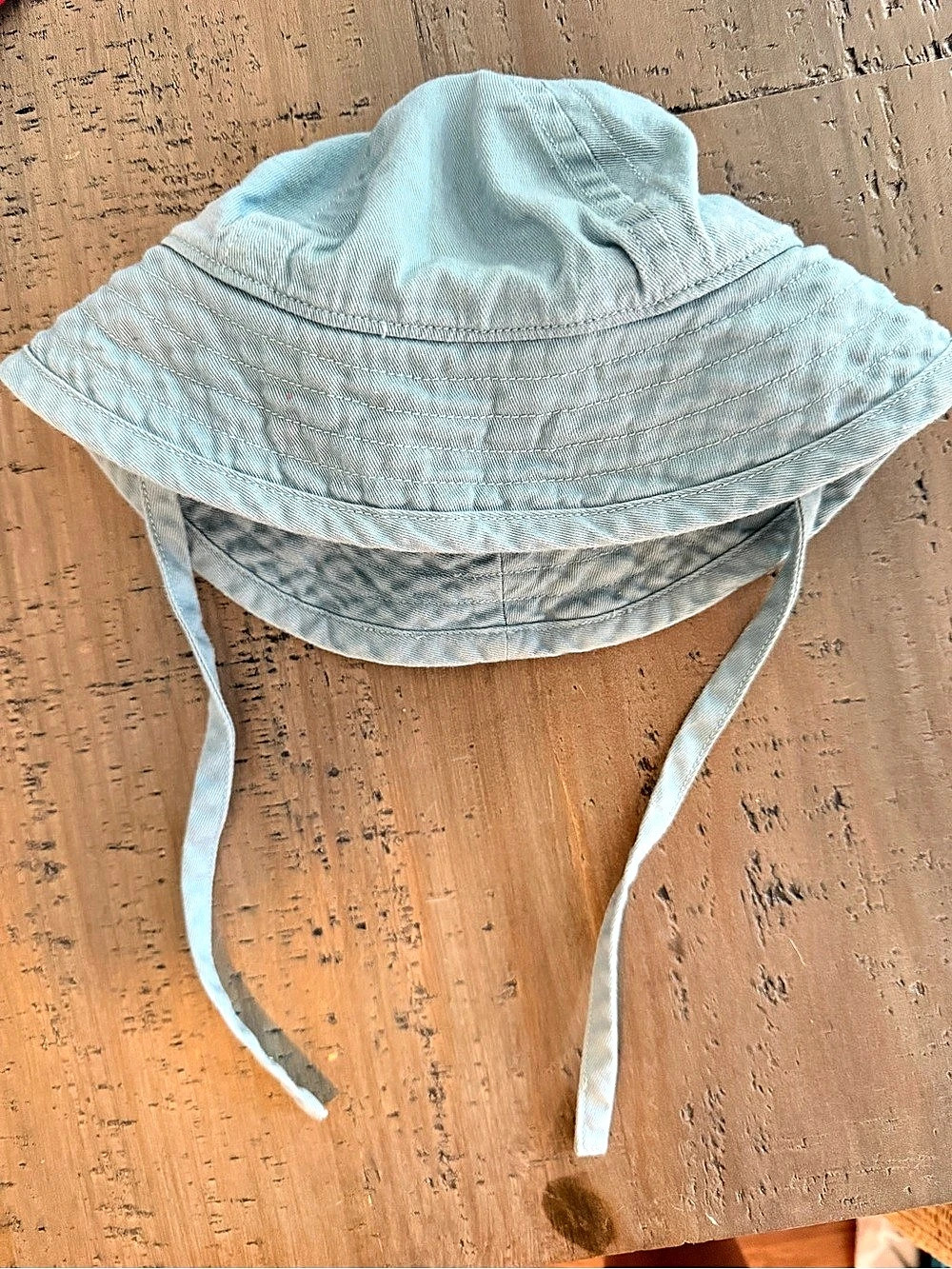 Hanna Andersson Cotton Twill Sun Hat with Chin Ties Blue XS